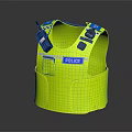 High Visibility Fluorescent Yellow Police Vest With Walkie Talkie And Buttons