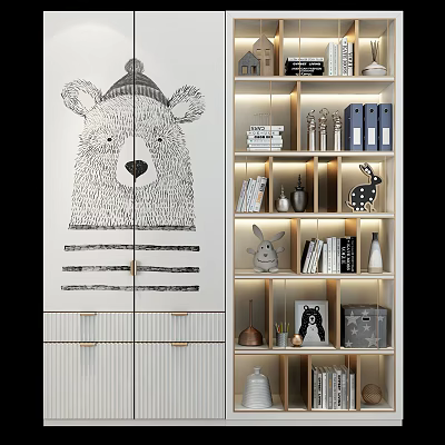 Children's Wardrobe Modern Decorative Cabinet 3d model