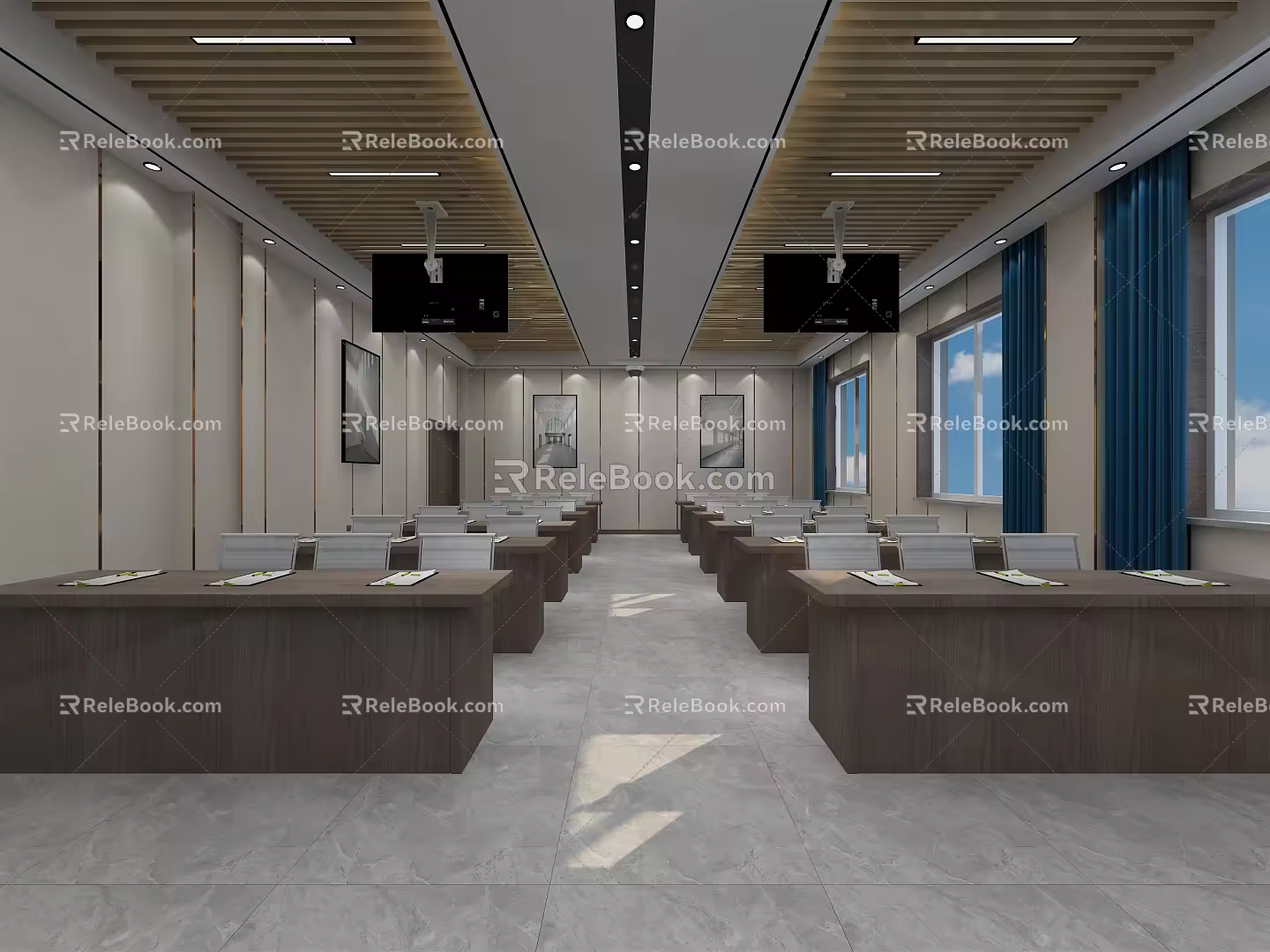 Modern Command Room Main Floor Meeting Room and Command Room 3d model