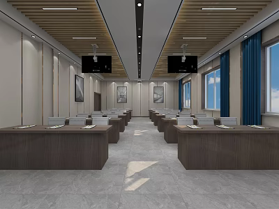Modern Command Room Main Floor Meeting Room and Command Room 3d model