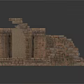 Classical Stone Masonry Ruins Architectural Components Including Steps And Pillars 3d model