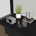 Modern Ornaments Combination Cup Books Aromatherapy Desktop Green Plant 3d model