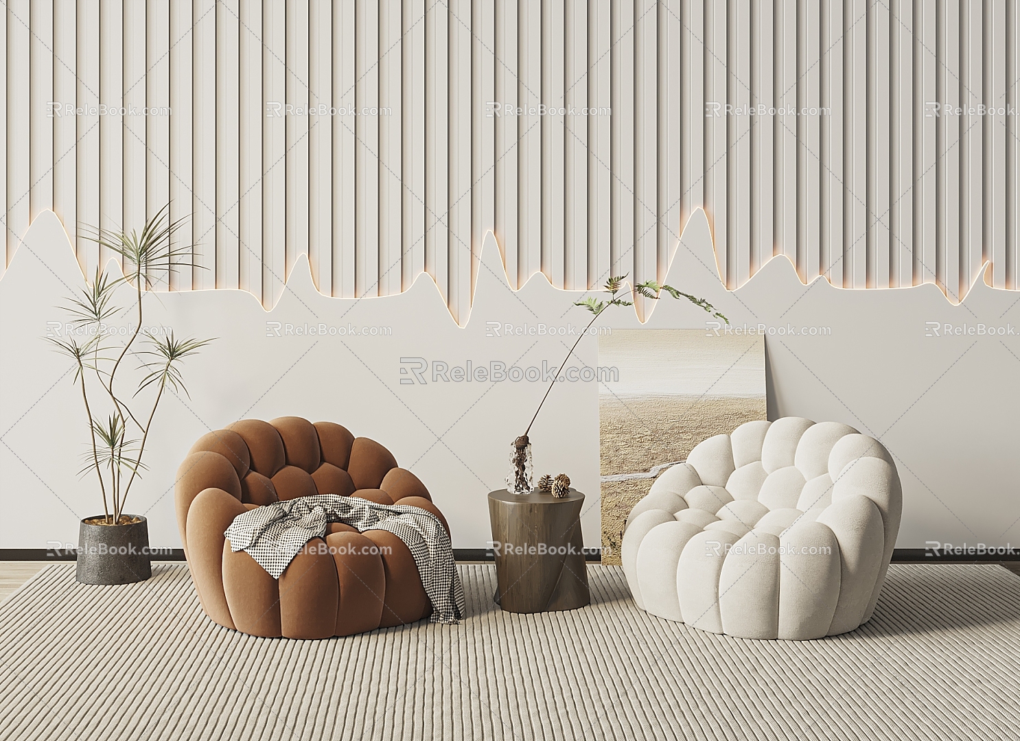 Modern Casual Sofa Combination Lazy Sofa 3d model