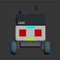 Mobile Robot With Yellow Black White Design Blue Wheels And M99 SSX 382V CLS64 Labels