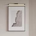 Modern Framed Textured Wall Art Hanging On Beige And Striped Wall