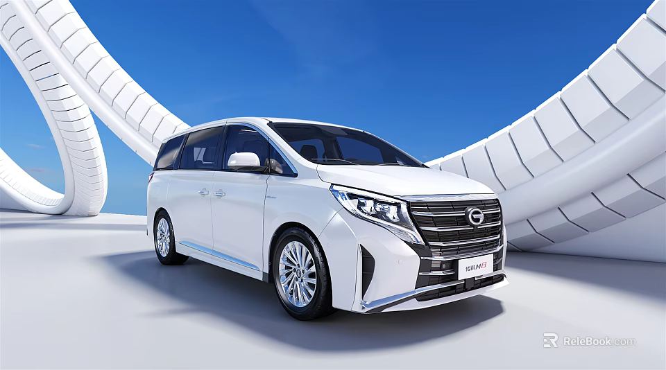 White Trumpchi MPV Car With Sleek Exterior Design And Modern Curved Structures 3d model 