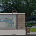 Scenic Area Billboard Featuring Tourist Map Information Panel And Natural Green Surroundings