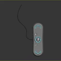 Modern Gray Controller Featuring Teal Circular Accents And Function Buttons With Cable 3d model