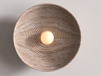 Wall lamp round wall lamp do old solid wood wall lamp indoor 3d model