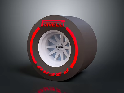 Pirelli Cinturato Tire With Red Glowing Edge And White Spoke Rim Design 3d model