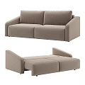 Modern Beige Fabric Two Seater Sofa With Modular Convertible Design For Living Room
