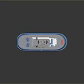 Blue and White Tugboat Model With Detailed Wheelhouse And Deck Equipment