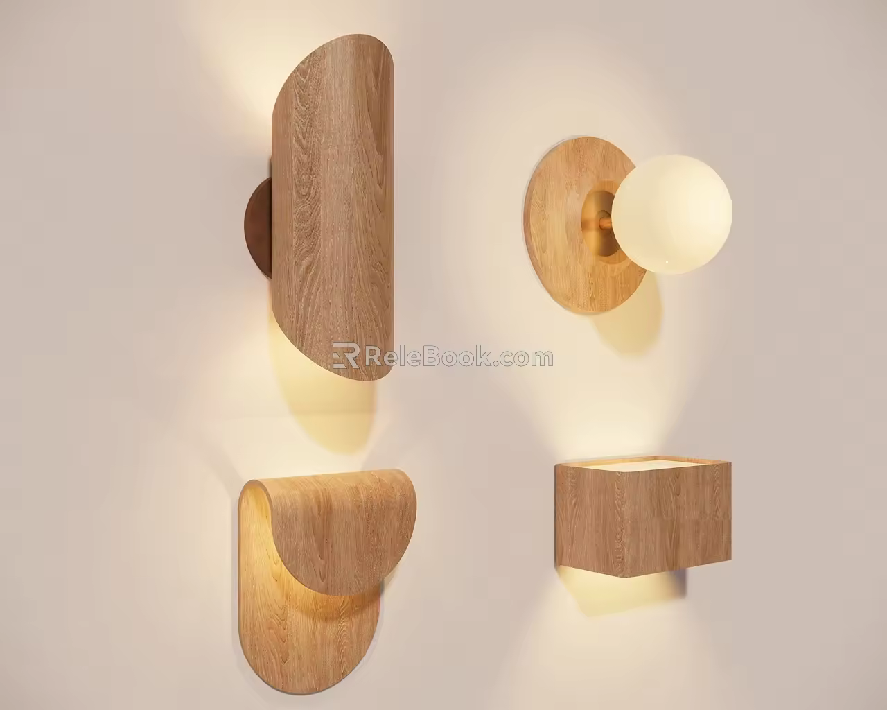 Quiet wind wall lamp simple lamp 3d model