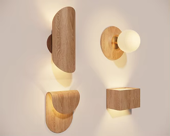 Quiet wind wall lamp simple lamp 3d model