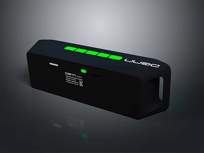LUBIX Black External Computer Accessory With Green LED Indicators And Handle 3d model