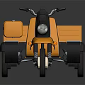 Yellow Cargo Motorcycle With Open Tray Black Body And White Wheels