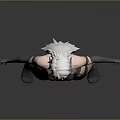 3D Futuristic Female Character With White Hair And Mechanical Armor