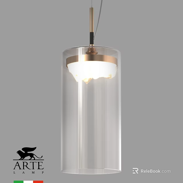Modern Transparent Glass Chandelier With Metal Accent And Contemporary Lighting Design 3d model 