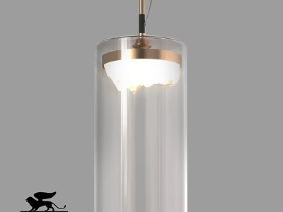 Modern Transparent Glass Chandelier With Metal Accent And Contemporary Lighting Design 3d model