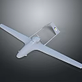 White Long Wing Drone Model With Aerodynamic Design And Single Rear Propeller 3d model