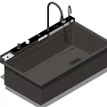 Matte Black Single Bowl Kitchen Sink with Faucet and Sprayer Accessory