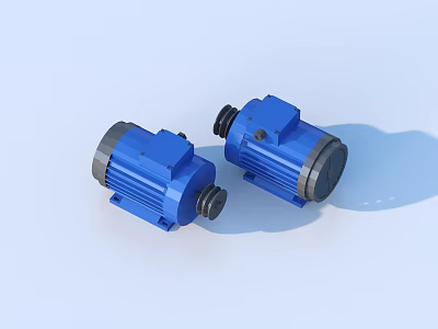 Blue Electric Motors Industrial Equipment with High Efficiency and Durable Design 3d model