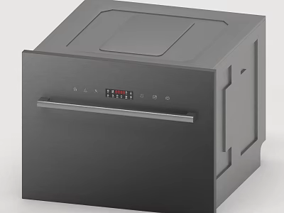 Sleek Black Modern Kitchen Appliance With Digital Display Control Panel And Handle 3d model
