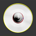 White Pointed Top Wizard Hat With Yellow Brim And Red Ribbon Decoration