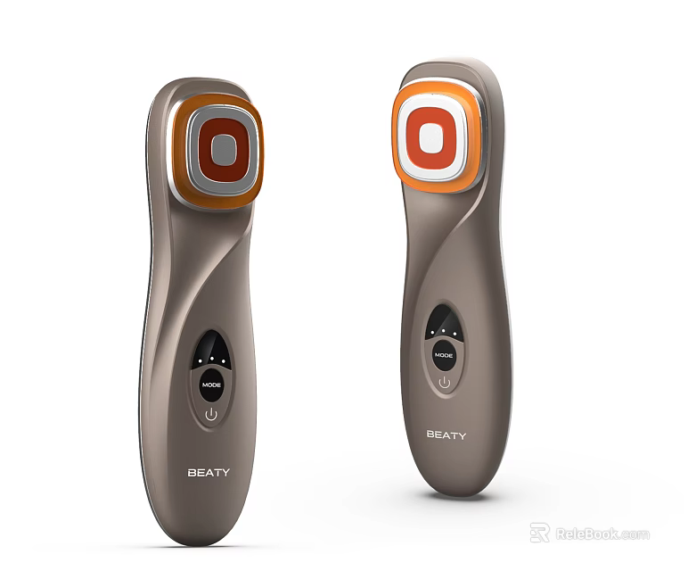 Handheld Beauty Medical Device with Two Units Orange White Circular Design and Bottom Control Buttons 3d model 
