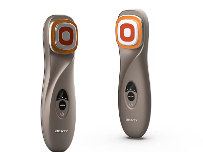 Handheld Beauty Medical Device with Two Units Orange White Circular Design and Bottom Control Buttons 3d model