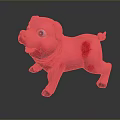 Pink Inflatable Pig Toy With Black Hooves And Blue Eyes For Kids Play