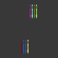 Colorful Decorated Weapons Featuring Vibrant Patterns And Various Styles