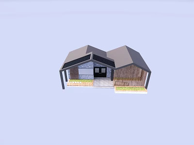Modern Station Service Area Building 3d model