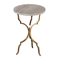 Elegant Modern Side Table With Marble Top And Gold Metal Frame Design 3d model