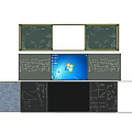 Educational Mathematical Wall Hanging With Chalkboard Whiteboard And Geometric Formulas
