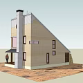 Modern Single Family House With Gabled Roof Round Window And Porch