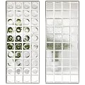 Glass Block Wall with Various Textured Patterns and Transparent Designs
