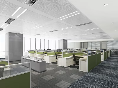 modern public office area open office 3d model