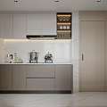 Modern Kitchen Interior Design With Sleek Cabinets Countertop Built In Shelves And Appliances