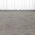 Modern Stylish Square Carpet With Light Gray And Black Striped Pattern On Dark Wooden Floor