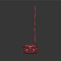 Red Leather Crossbody Bag with Long Adjustable Strap and Metal Buckle Design