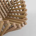 Unique Modern Leisure Chair With Interlaced Wooden Strips And Geometric Structure Design