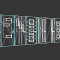 Multiple Wooden Gates Featuring Various Cutout Patterns And Modern Design Details