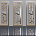 Modern Casement Doors With Light Frame And Decorative Glass Panels