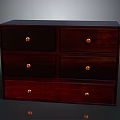 Classic Dark Wood Chest of Drawers With Multiple Drawers And Golden Knobs