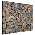 Rustic Building Exterior Wall Featuring Natural Irregular Stone Blocks with Brown Gray Hues and Texture