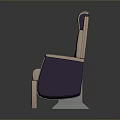Comfortable Leather Furniture Chair With Beige And Purple Upholstery And Armrests