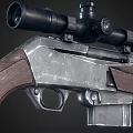 High Precision Sniper Rifle With Metallic Body Wooden Stock And Mounted Optic Scope