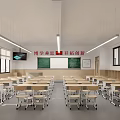 Modern Classroom Ordinary Classroom 3d model