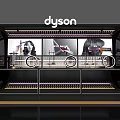 Dyson Interactive Zone in Retail Space with Product Display Shelves and Digital Screens